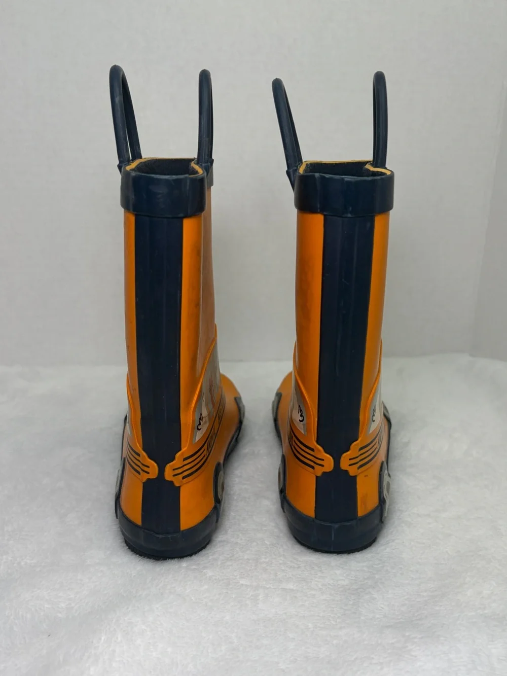 Kids Orange Animal Bus Rain Boots size 12
